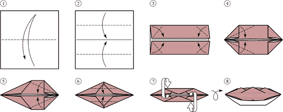 Схема оригами "Лодка"